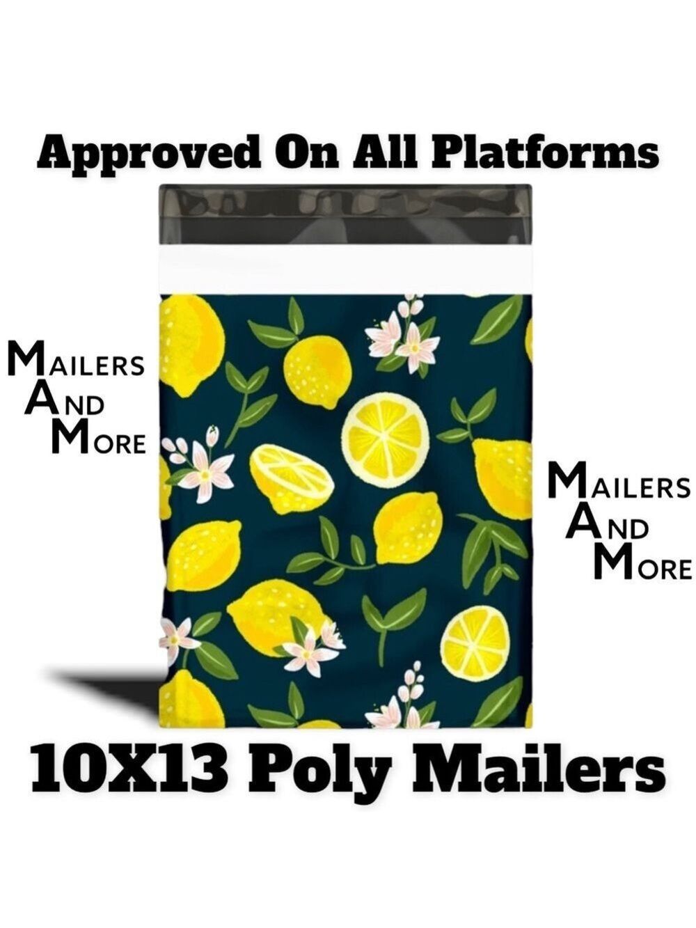 25 10X13 Poly Mailers Lemon and Blossoms Shipping Envelopes Bags PRICE IS FIRM - Picture 10 of 15